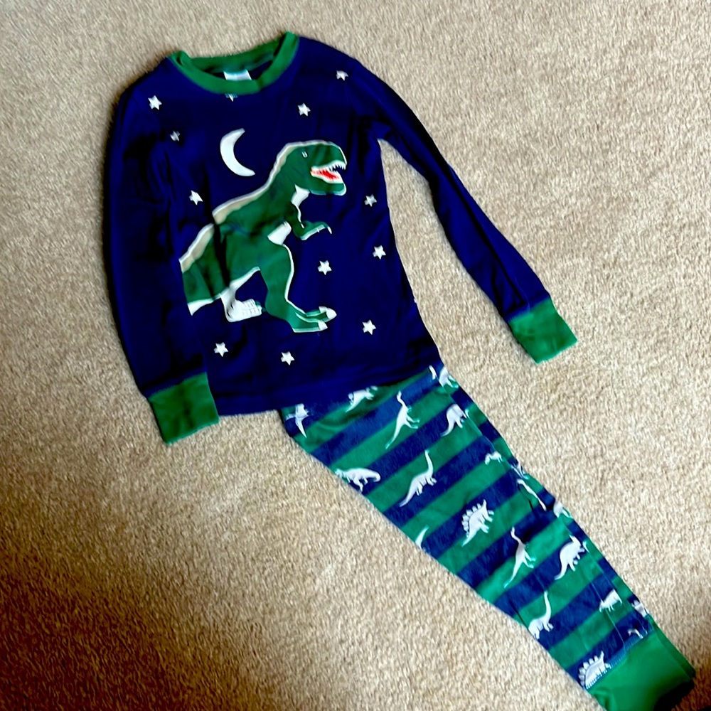Mini Biden size 7Y DINOSAUR pajamas that GLOW IN THE DARK